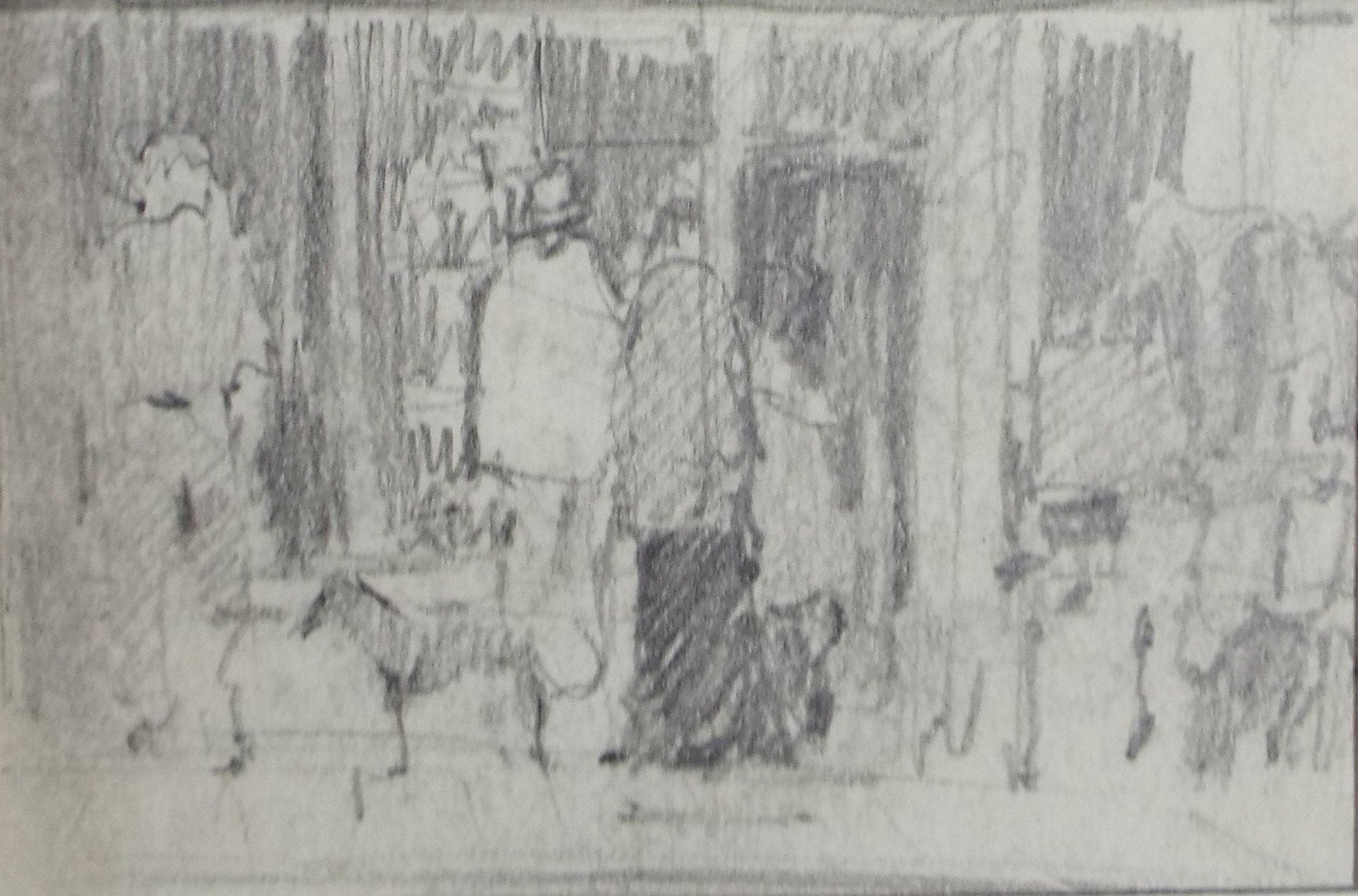 Original Pencil drawing, 'Figure Studies', Hugh McKenzie (1909-2005), Mid 20th Century